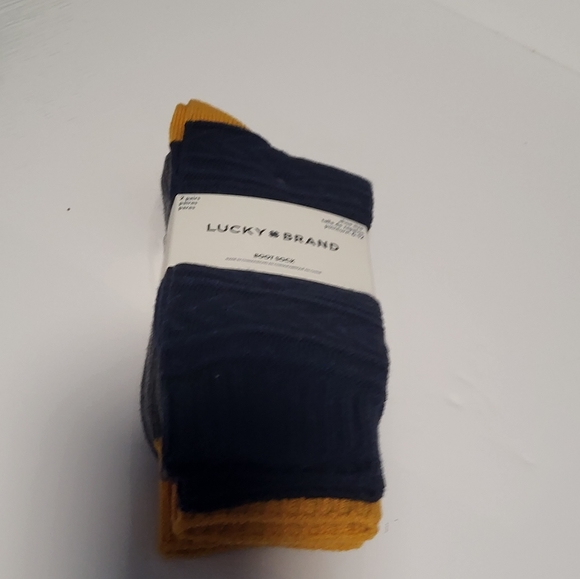 Lucky Brand 2-Pack Super Soft Boot Socks, Men's Shoe Size 6-12, Gray/Navy Blue - Picture 7 of 7